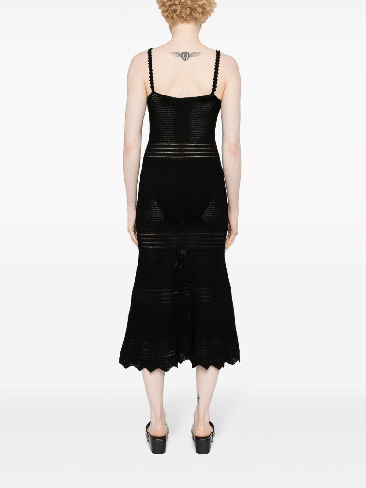 Shop Self-portrait Semi-transparent Dress In Black
