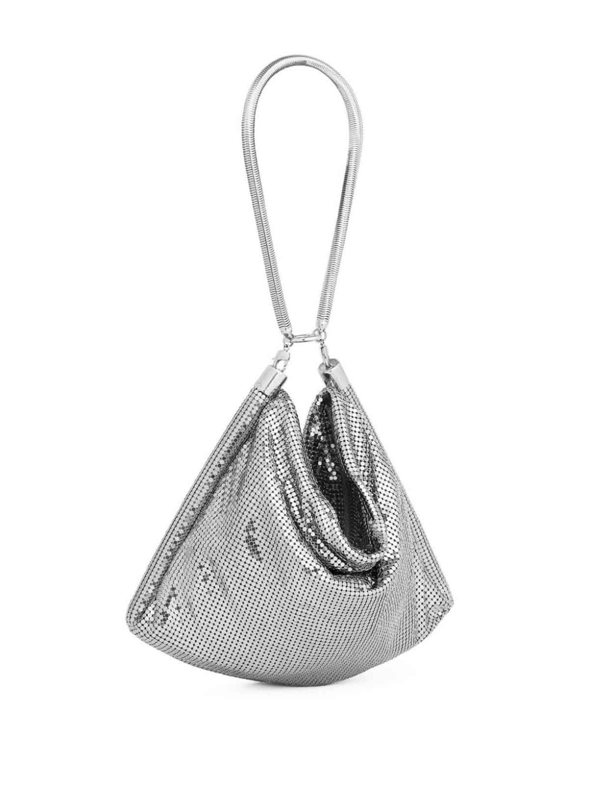 Shop Rabanne Pixel Tube S Bag In Silver