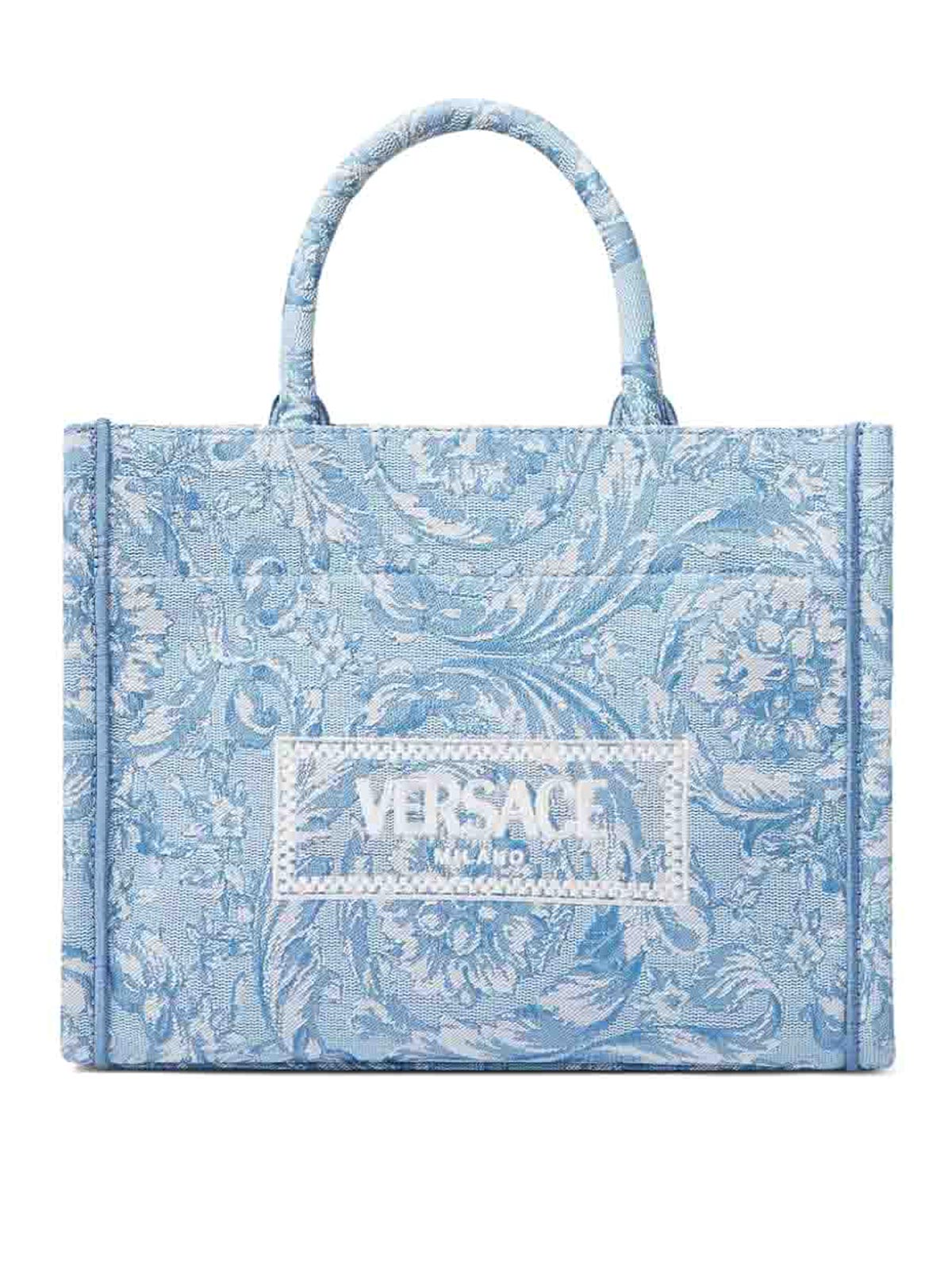 Shop Versace Athena Bag In Blue