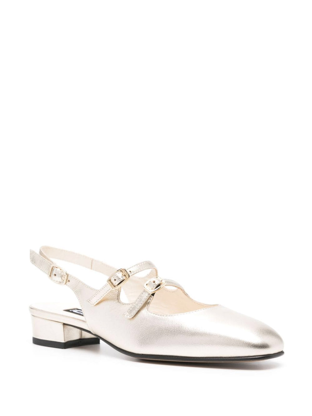 Shop Care Label Slingback Peche Night In Leather In Silver