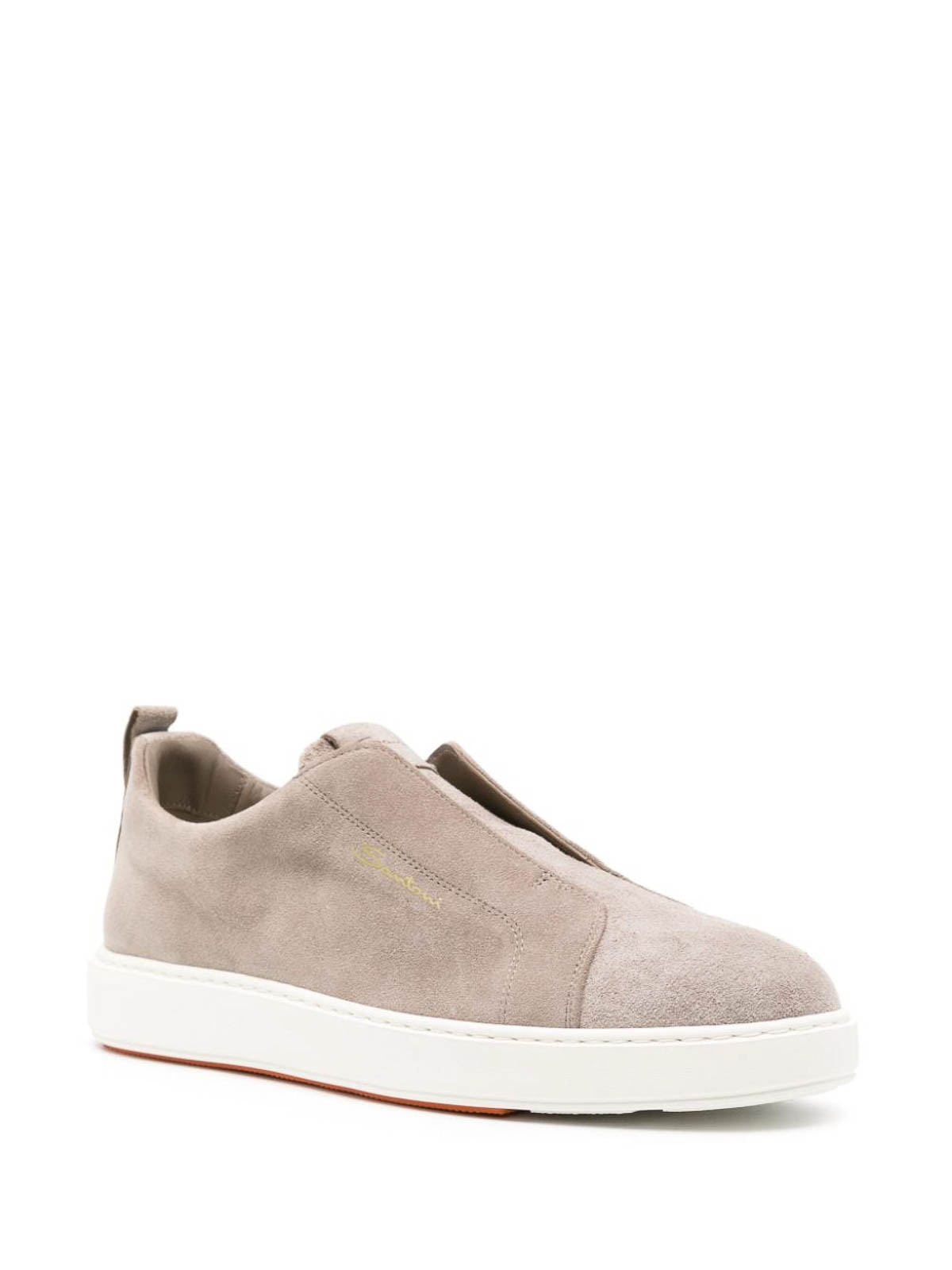 Shop Santoni Slip-on Sneakers In Grey