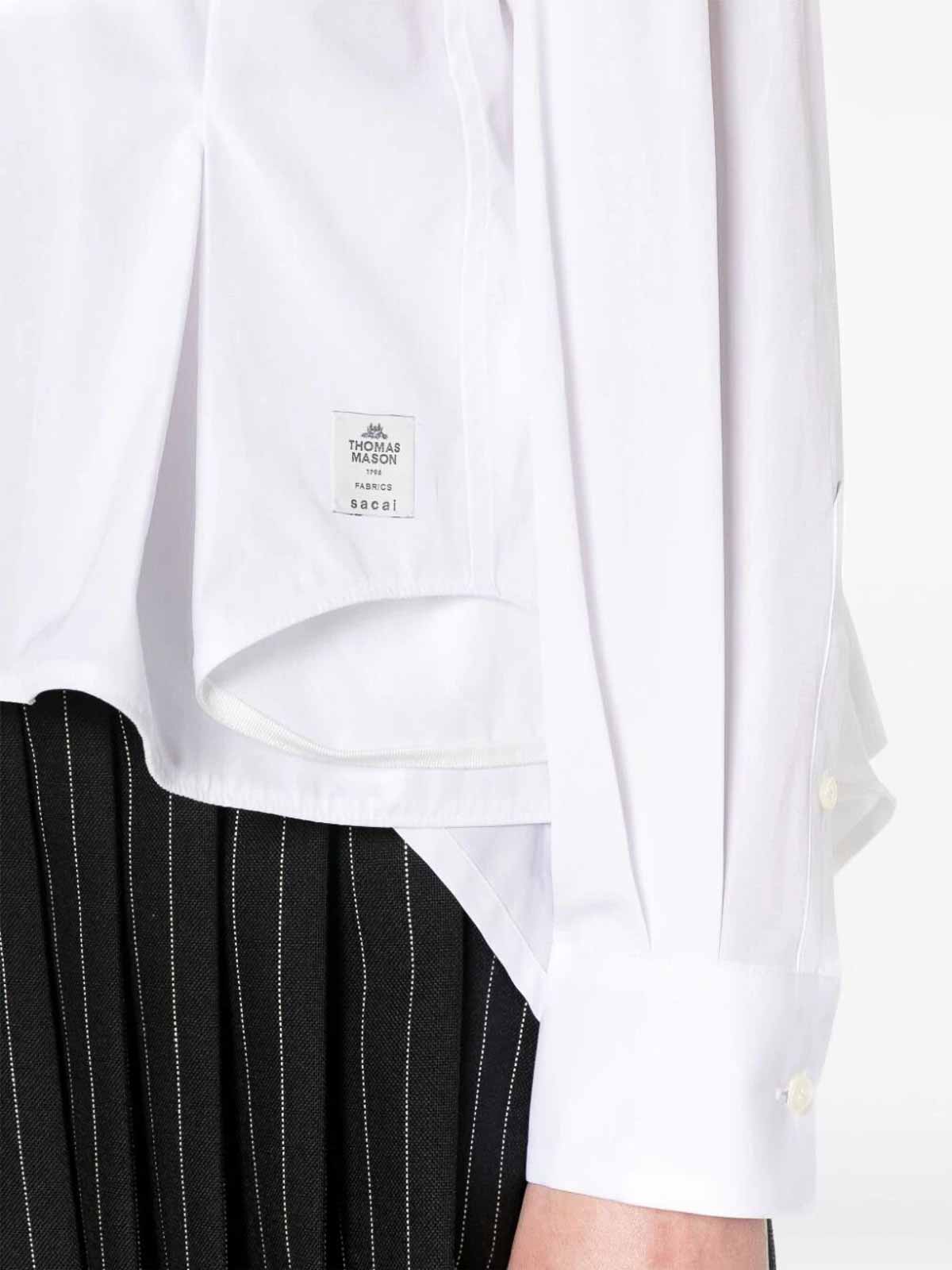 Shop Sacai Thomas Mason Cotton Shirt In White