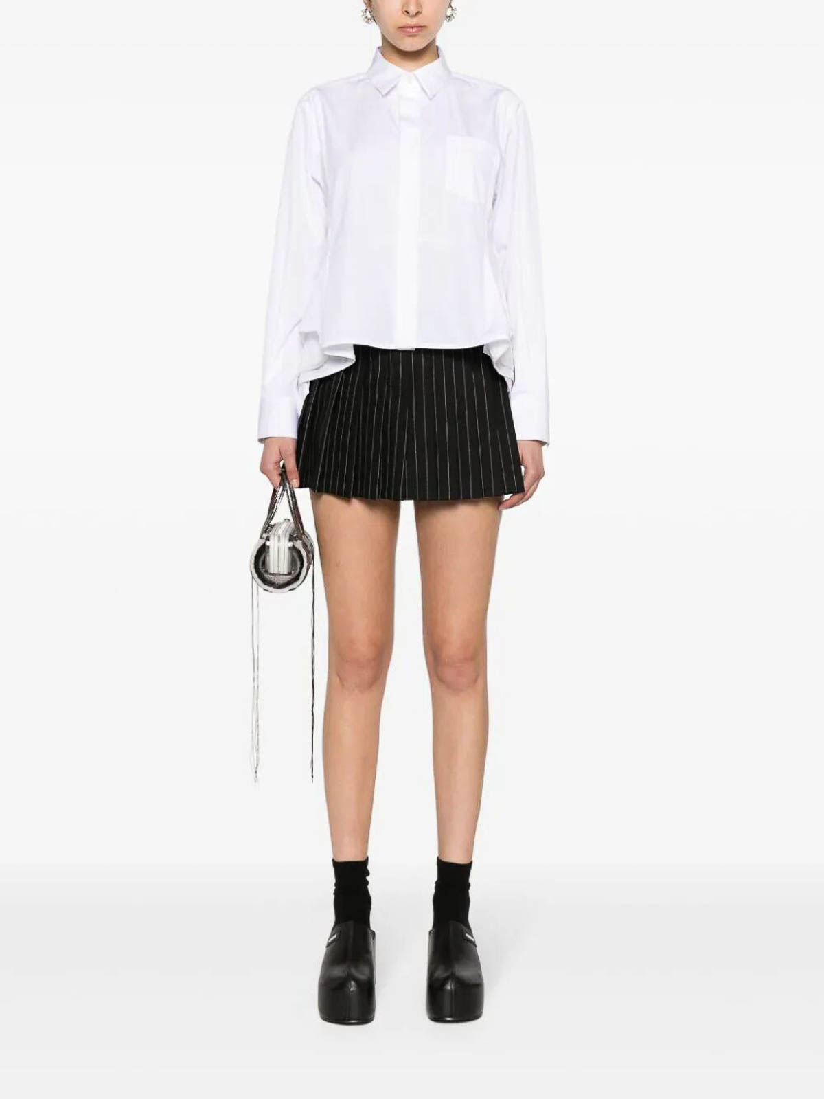 Shop Sacai Thomas Mason Cotton Shirt In White