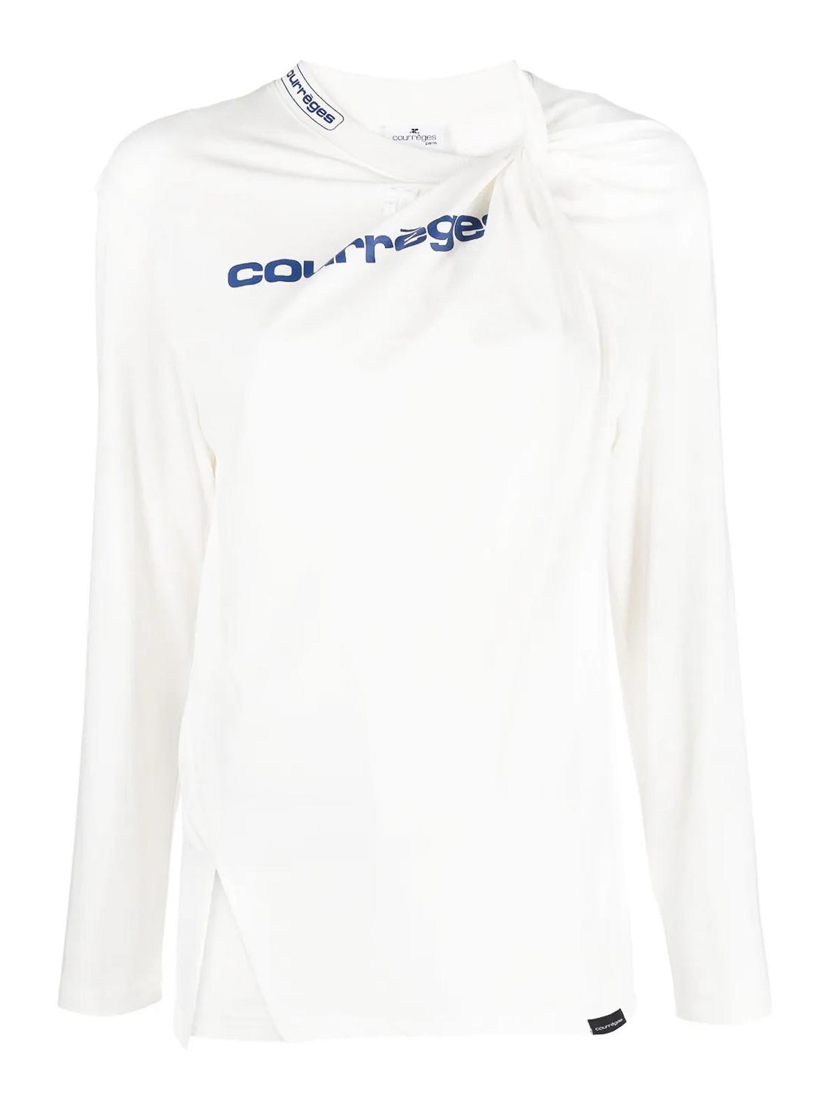 Shop Courrèges Single Jersey Twist Shell Body In White