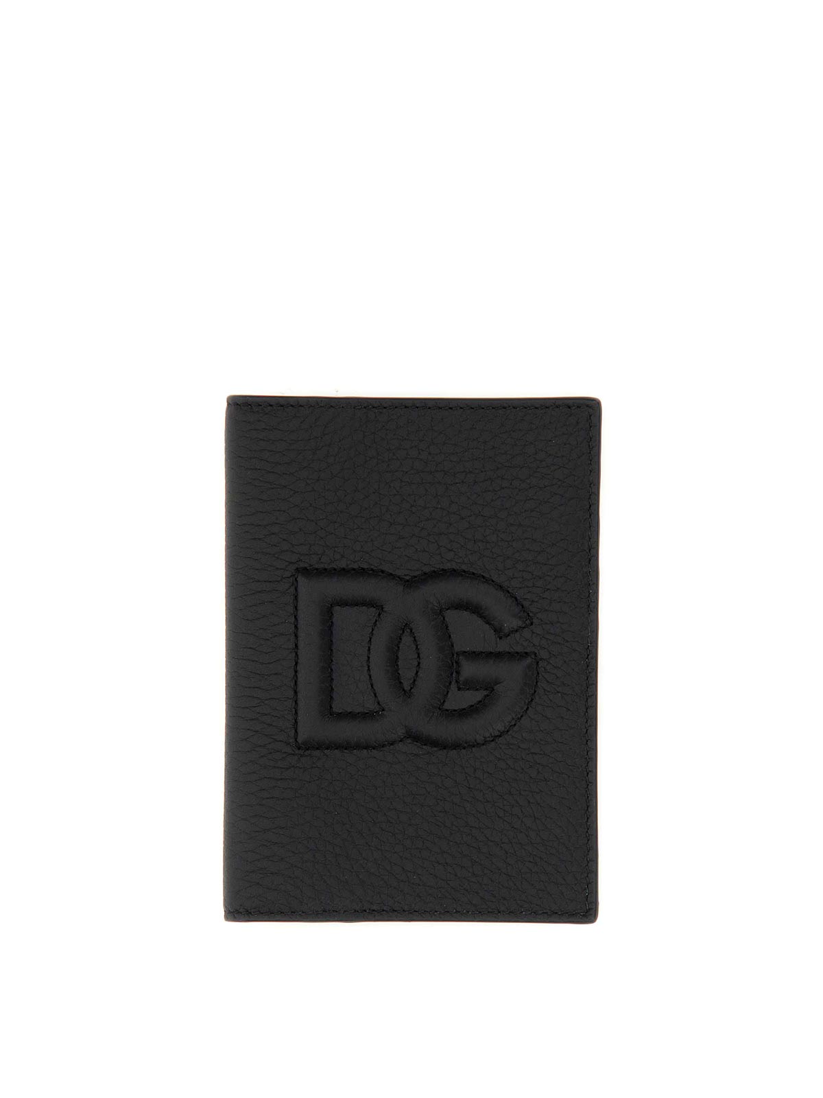 Dolce & Gabbana Leather Passport Holder In Burgundy