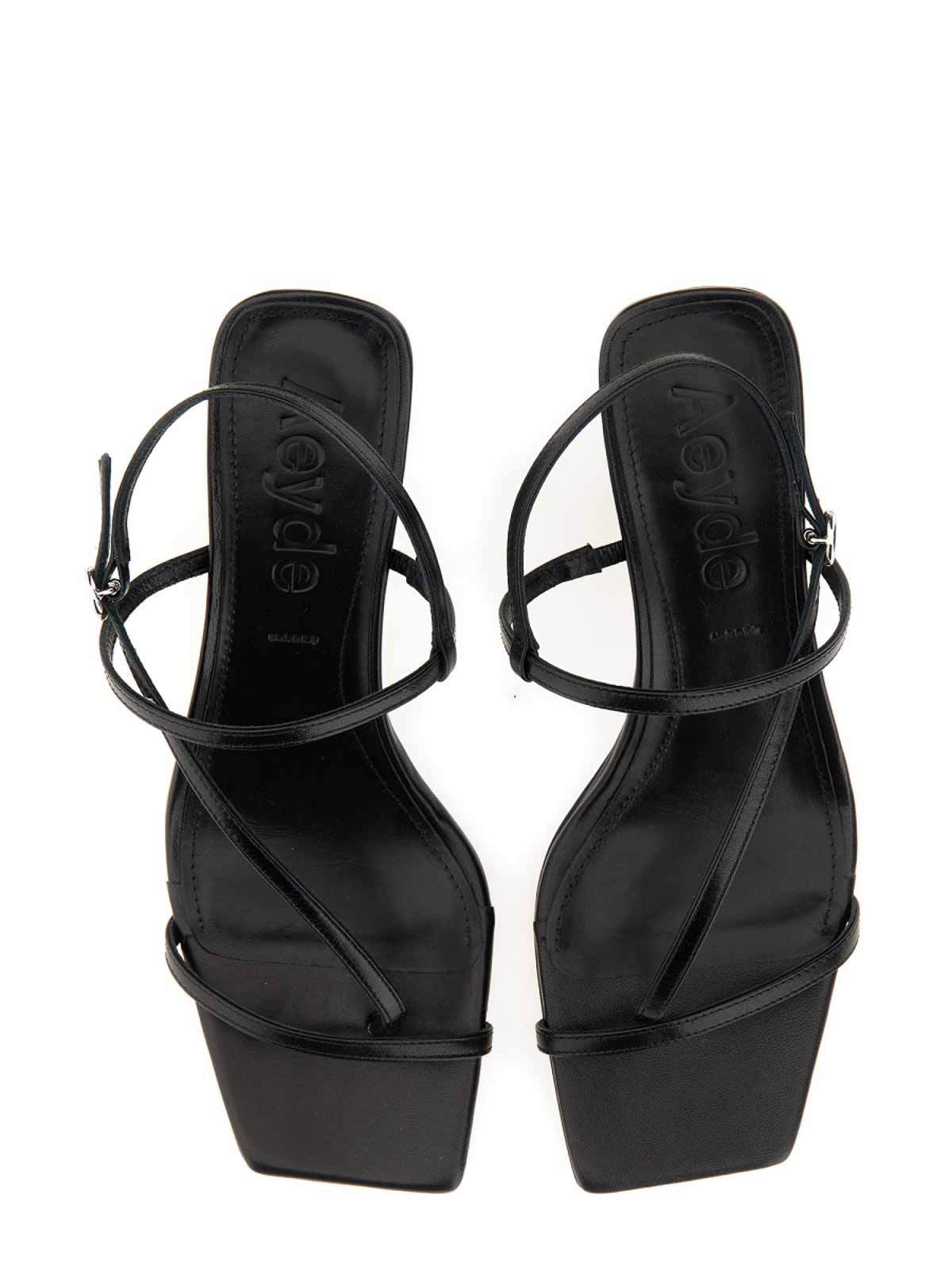 Shop Aeyde Elise Sandals In Black