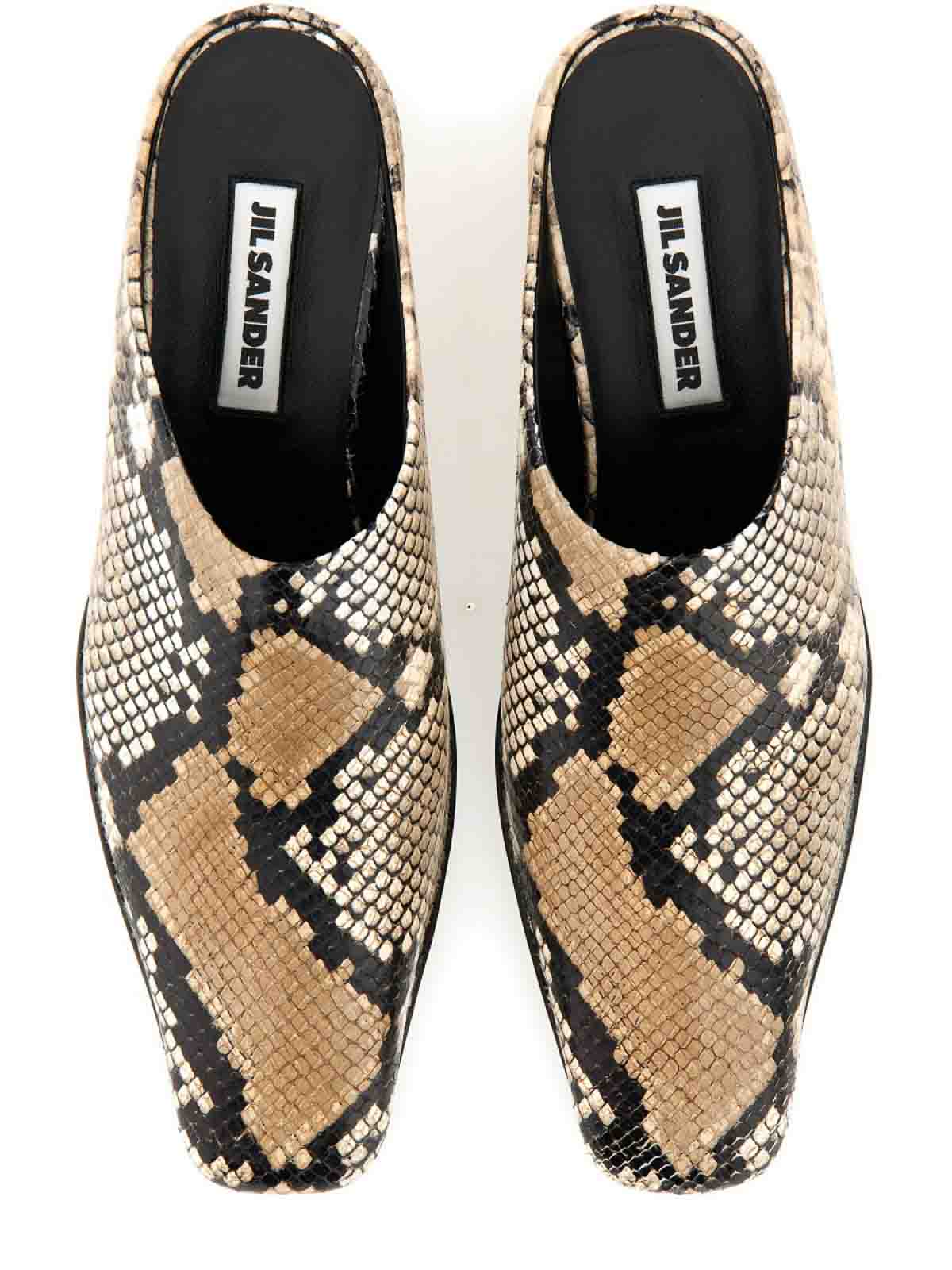 Shop Jil Sander Leather Loafer In Animal Print