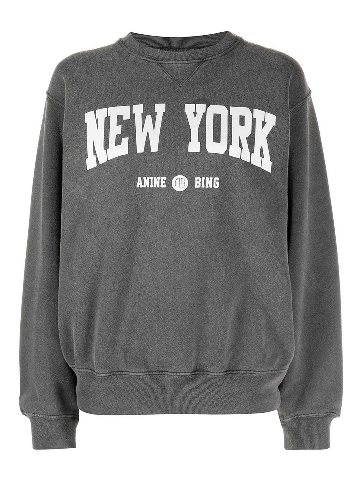 Shop Anine Bing Ramona New York University Sweatshirt In Black