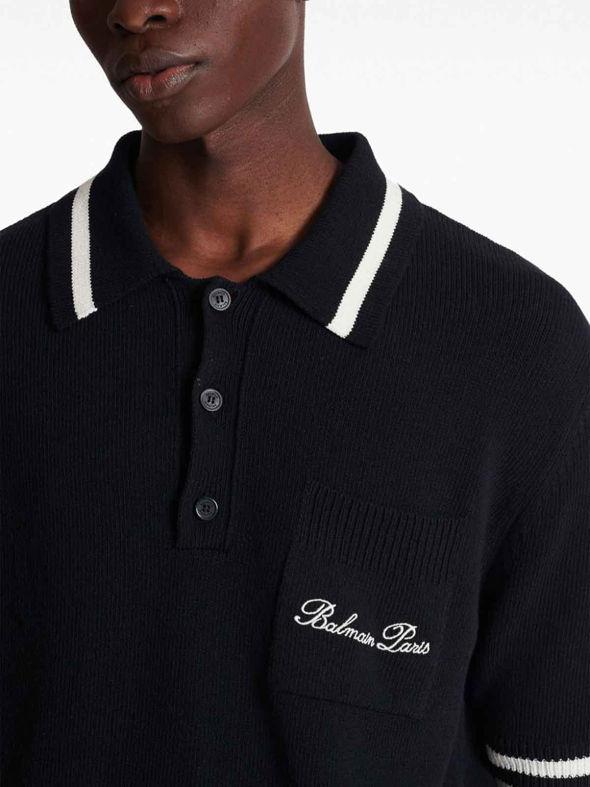 Shop Balmain Polo - Negro In Black