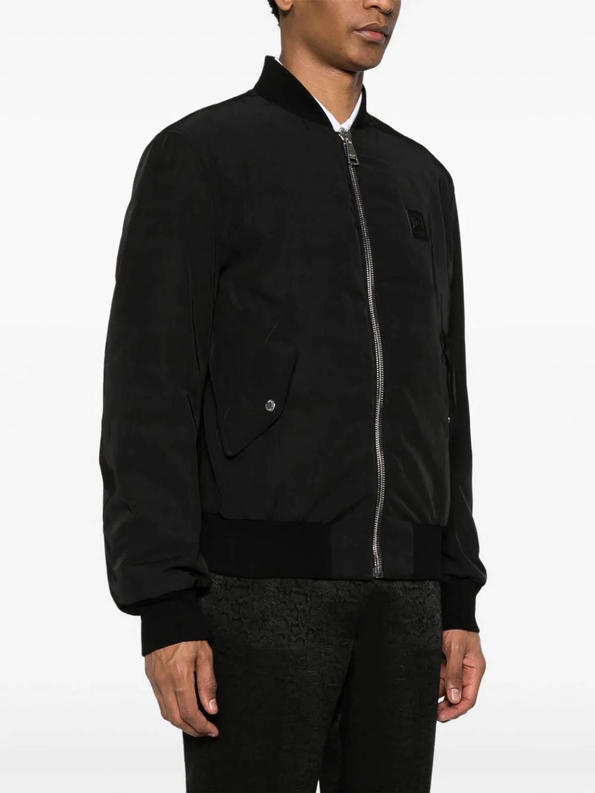 Shop Balmain Logo-patch Bomber Jacket In Black