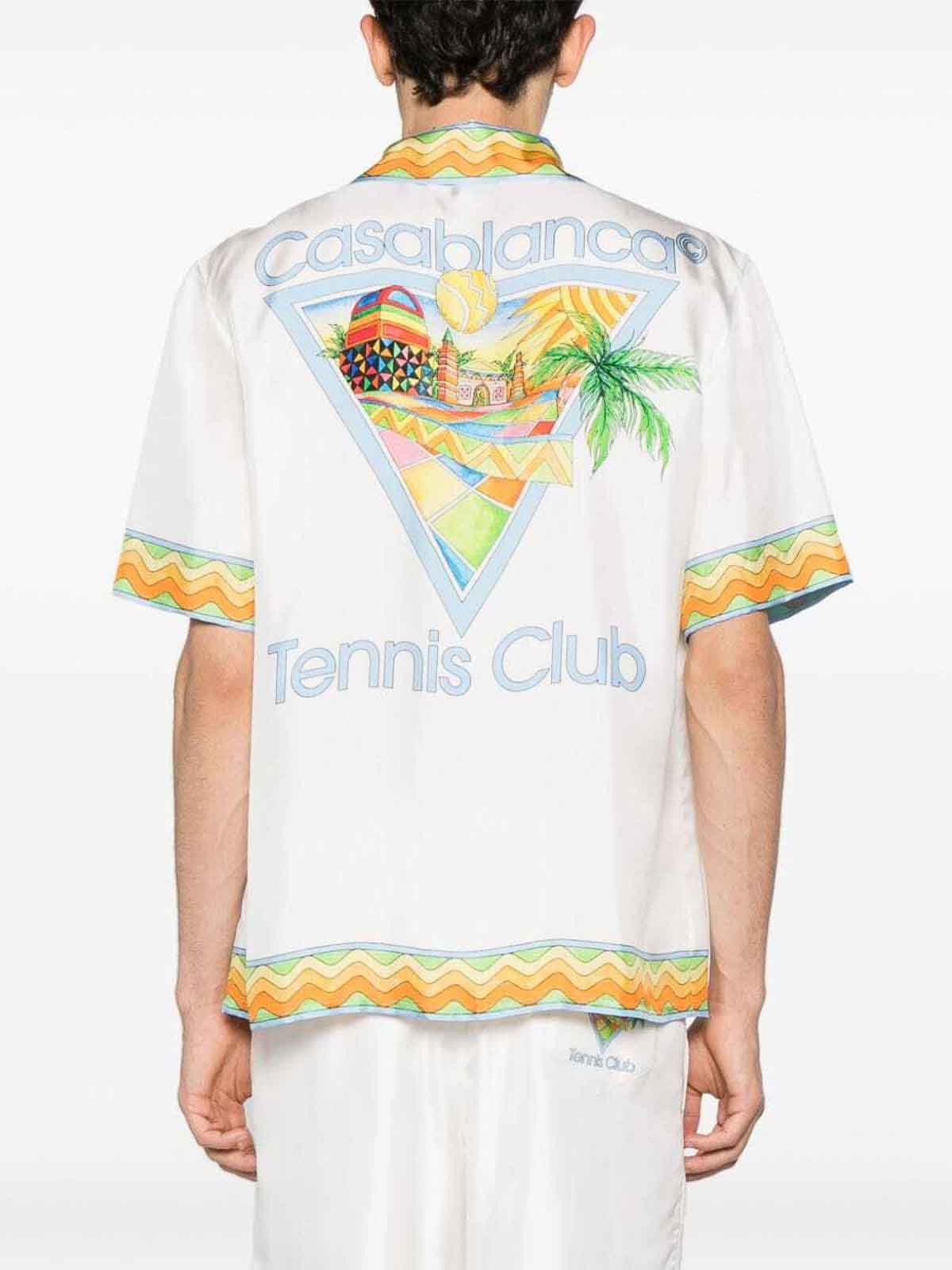 Shop Casablanca Afro Cubism Tennis Club Shirt In White