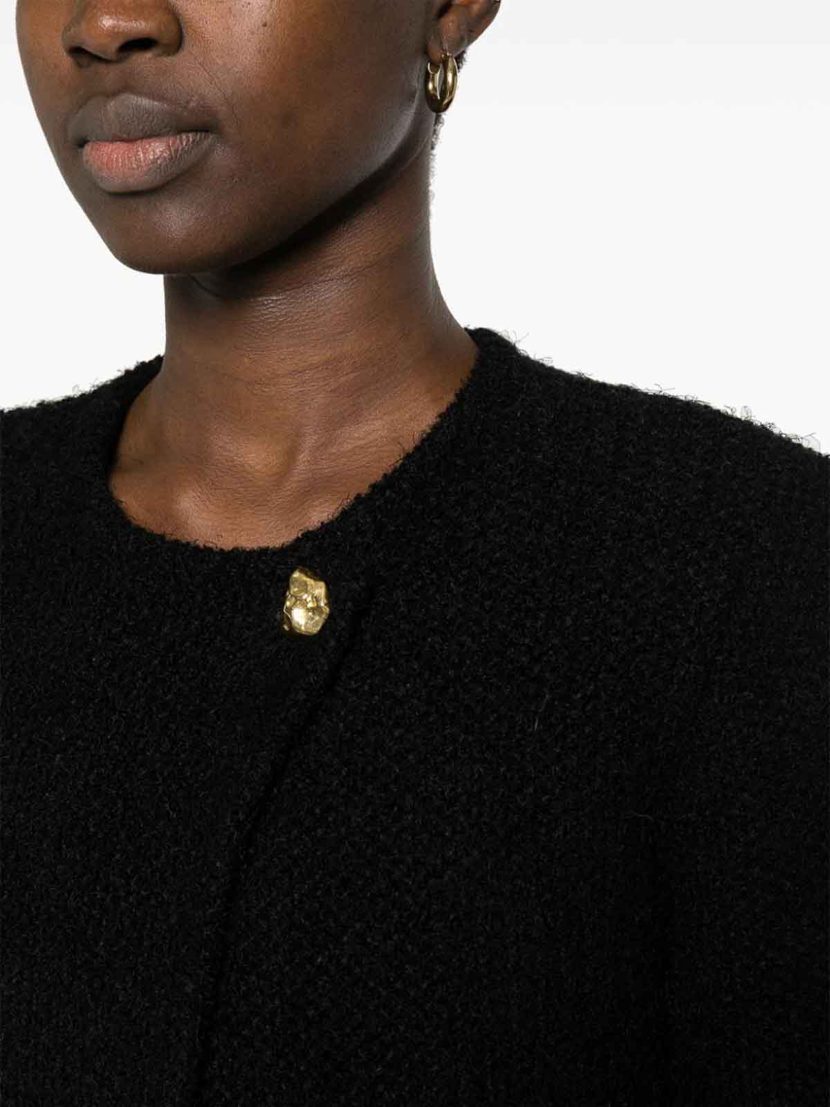 Shop Chloé Collarless Short Fitted Jacket In Black