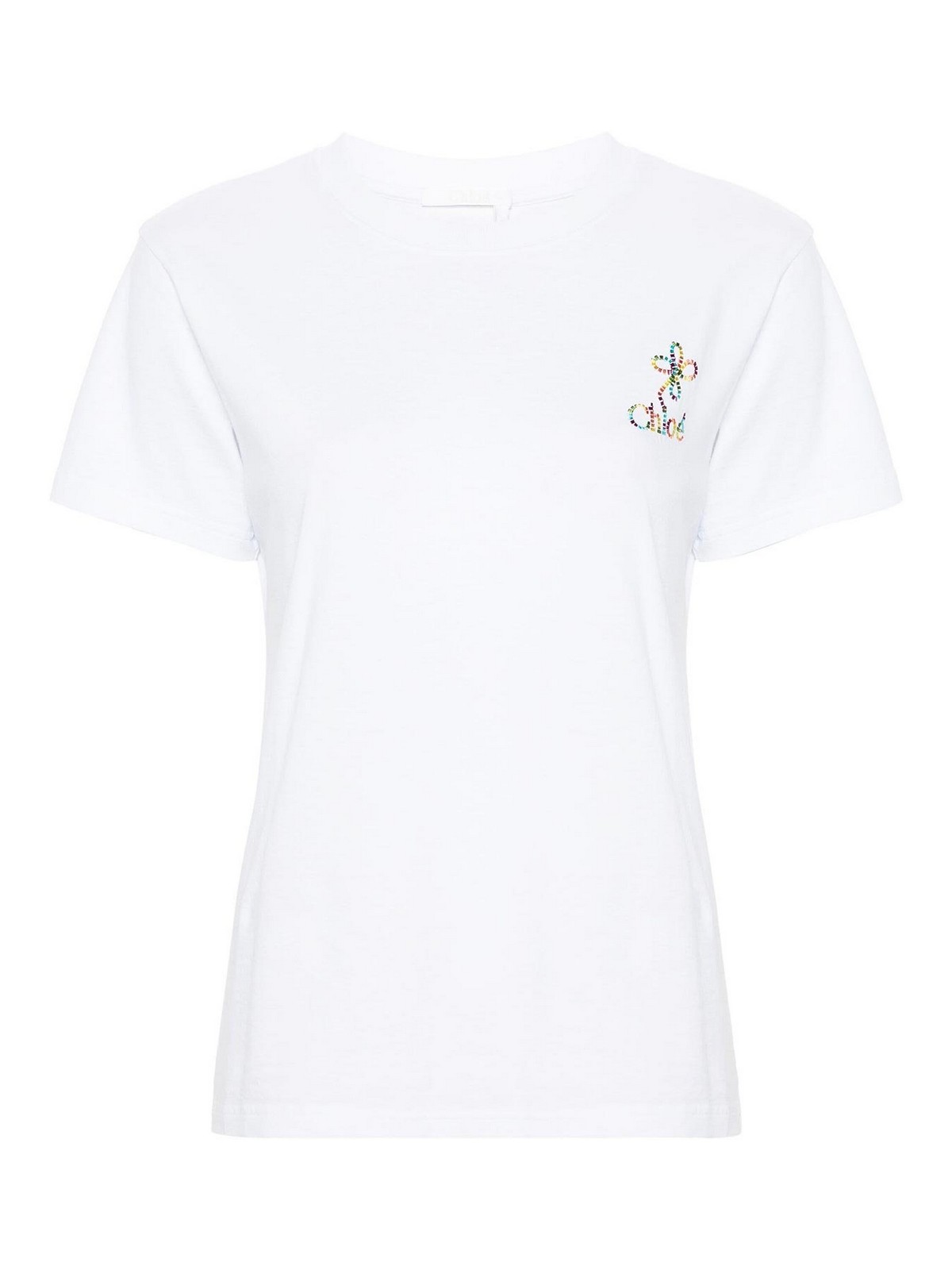 Chloé Embroidered T-shirt In White