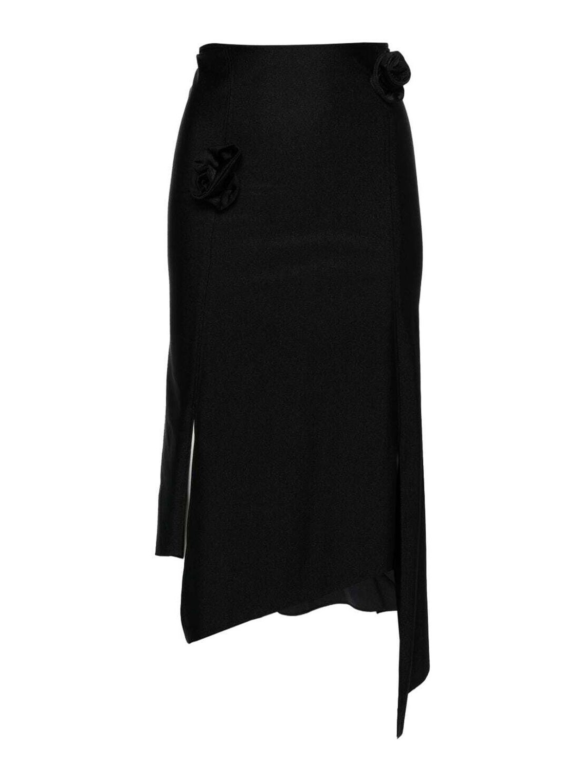 Shop Coperni Flower Skirt In Black