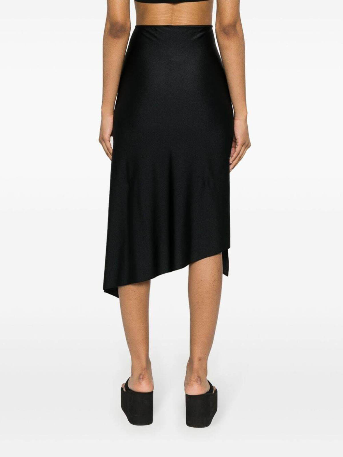 Shop Coperni Flower Skirt In Black