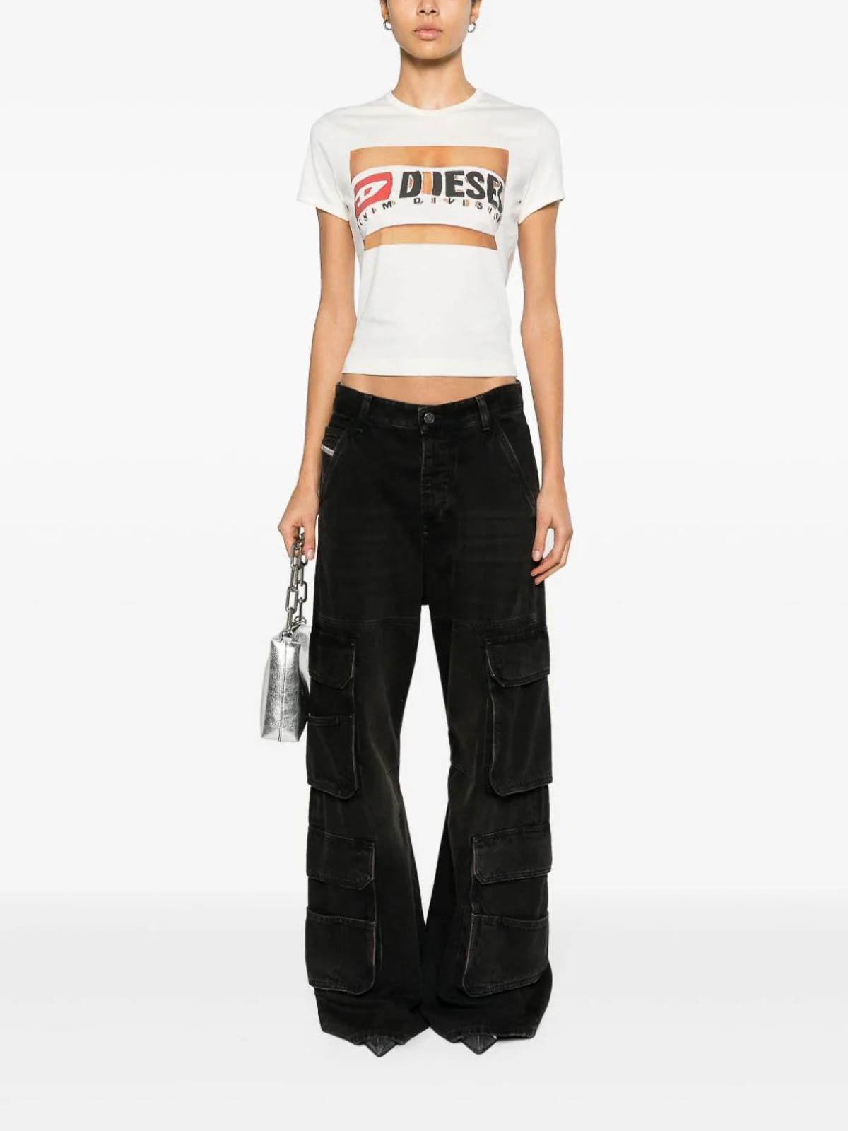 Shop Diesel D-sire Cargo Jeans In Black