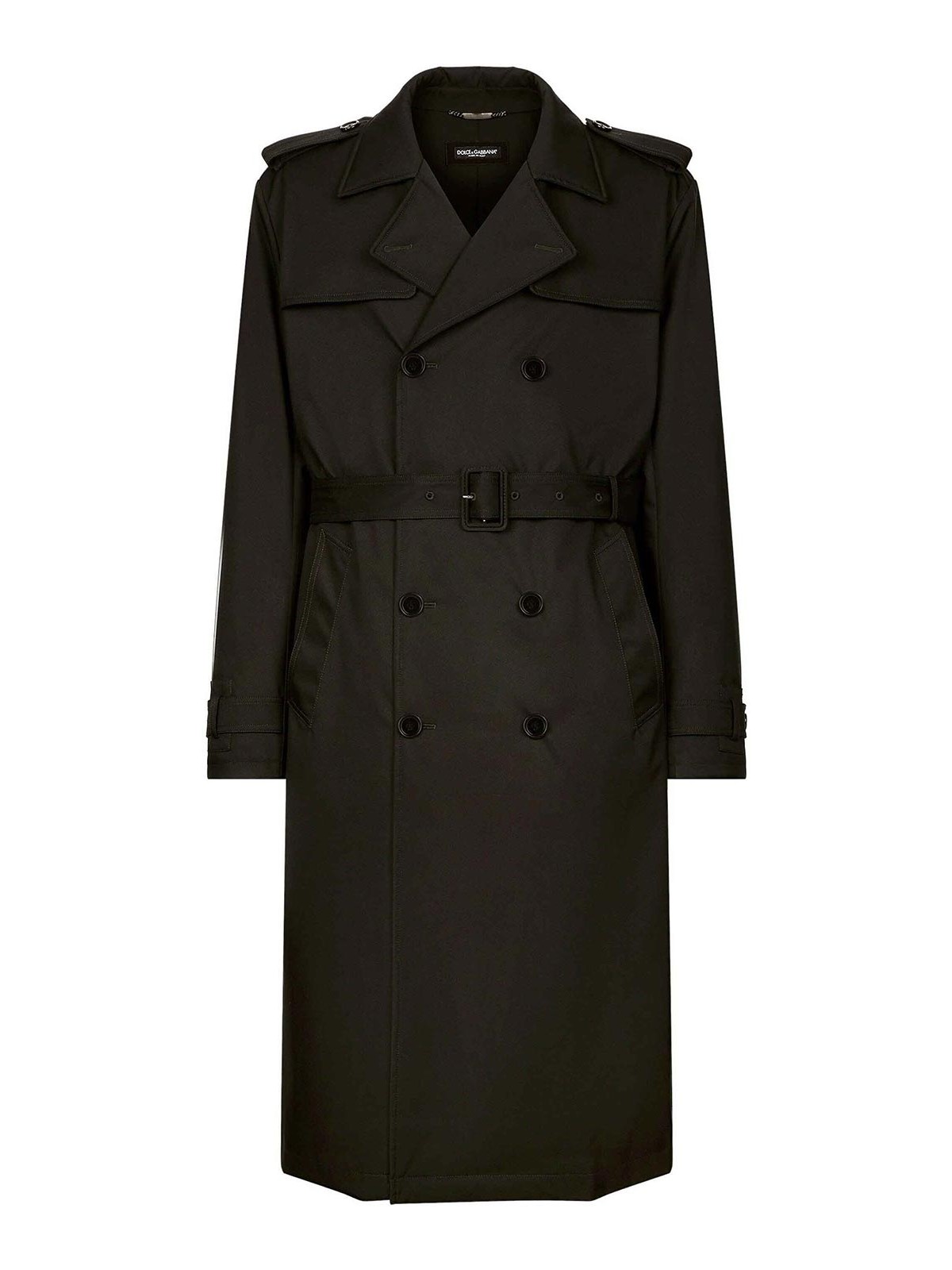 Dolce & Gabbana Belted Double-breasted Trench Coat In Black