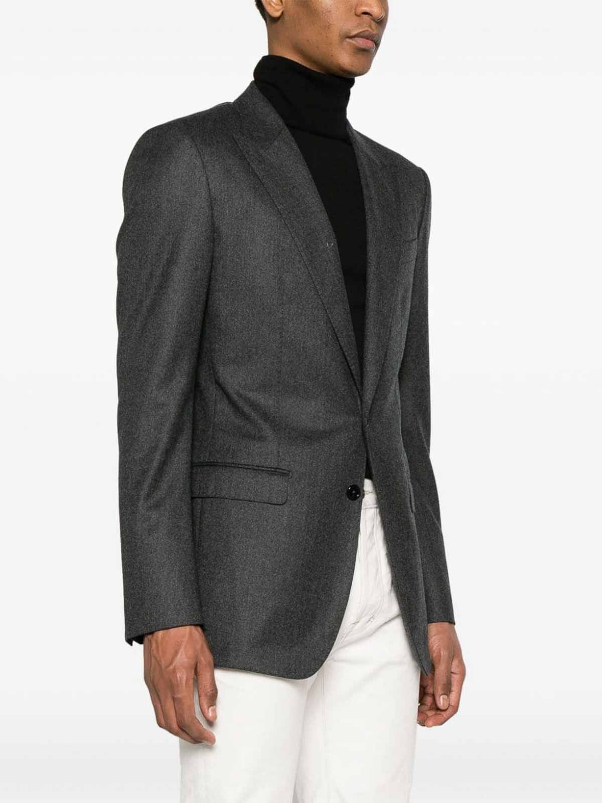 Shop Dolce & Gabbana Single Breasted Blazer In Grey