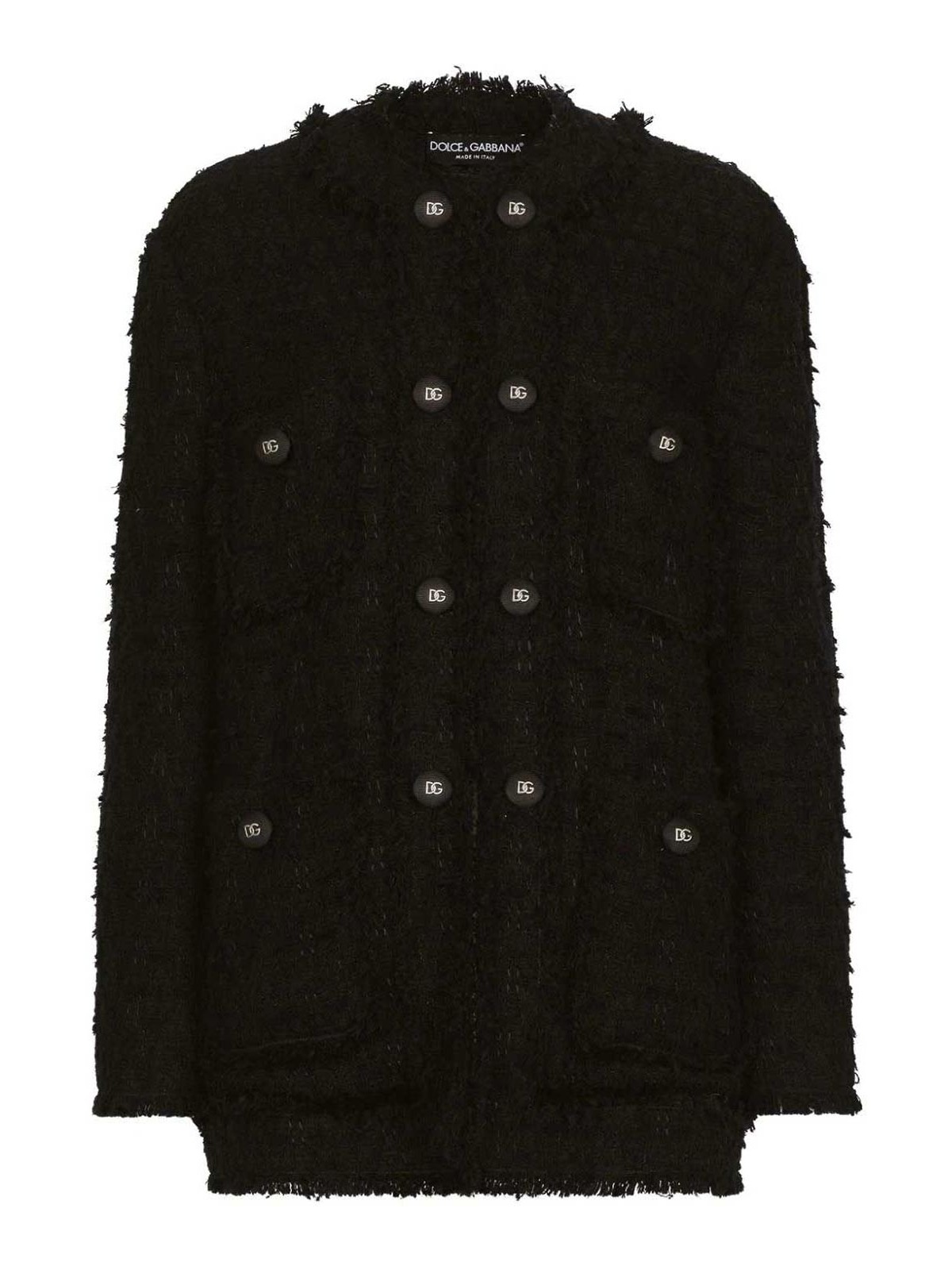 Dolce & Gabbana Single-breasted Rush-stitch Jacket In Black