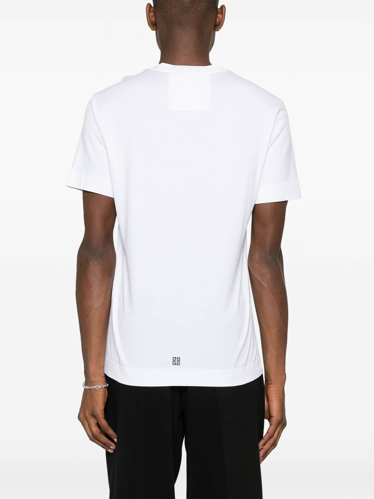 Shop Givenchy Logo-embroidered T-shirt In White