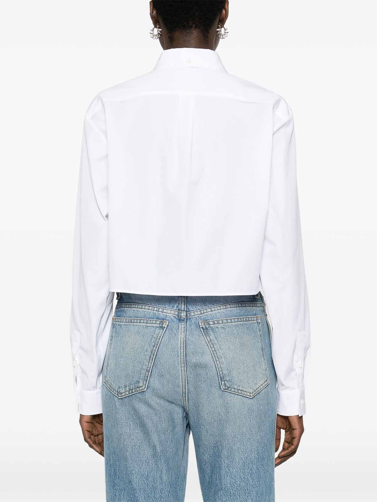 Shop Givenchy Cropped Poplin Shirt In White