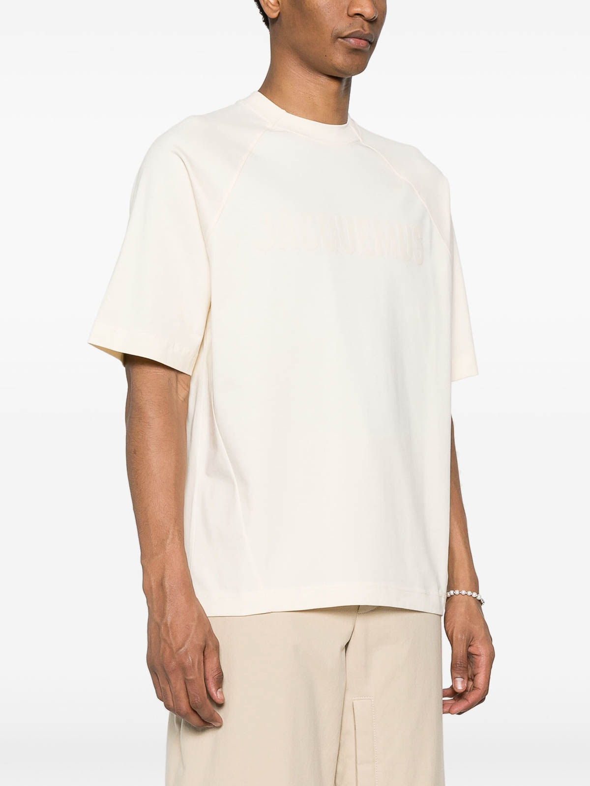Shop Jacquemus The Typo T-shirts In Beige