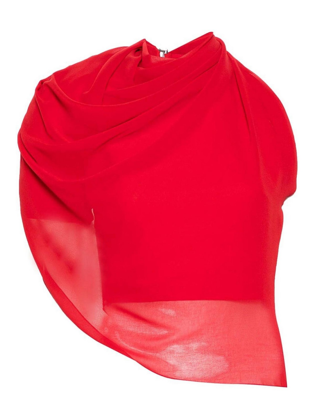 Jacquemus Le Haut Pablo Padded Shoulder Top In Red