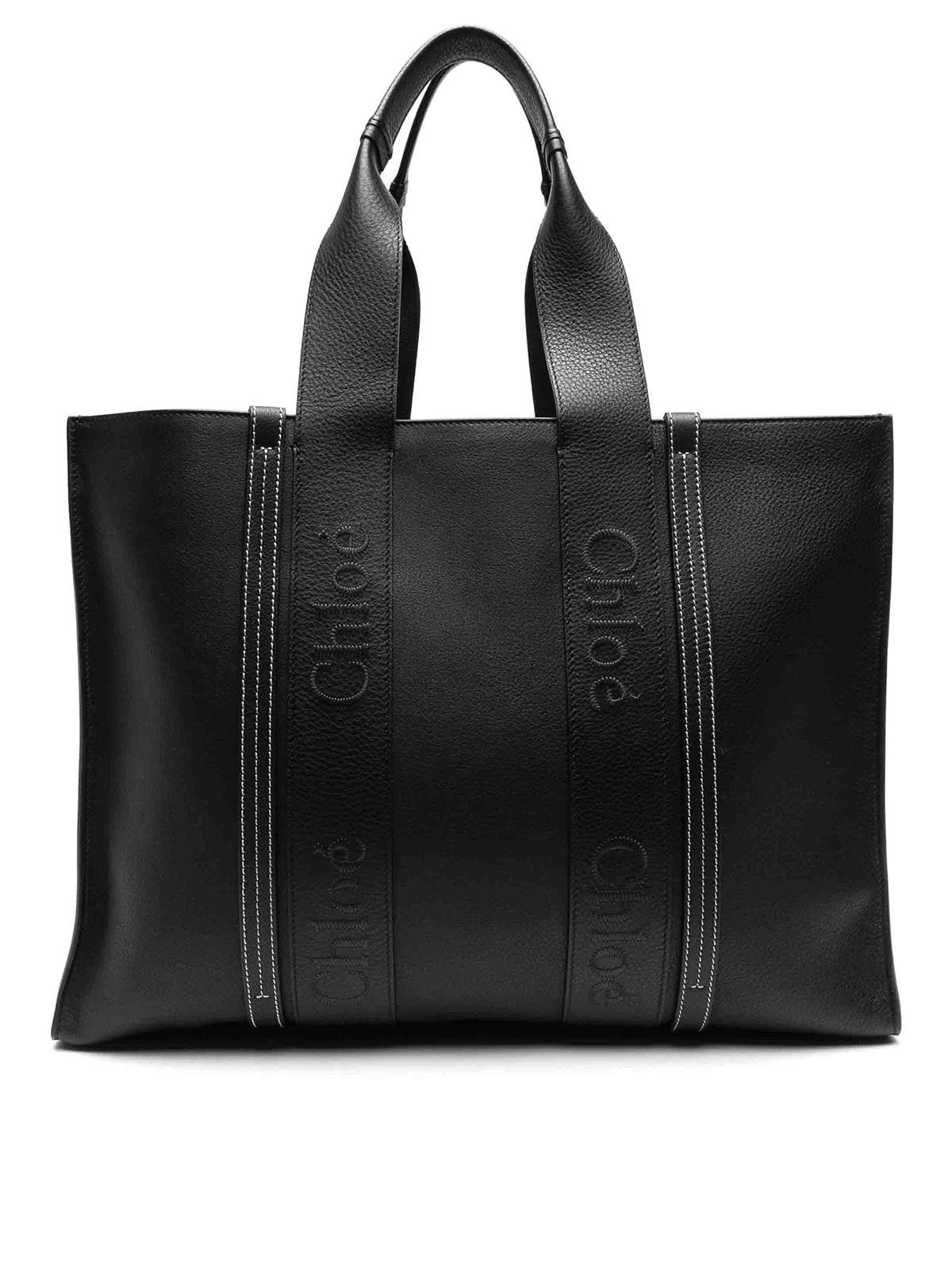 Chloé Woody Large Tote Bag In Black