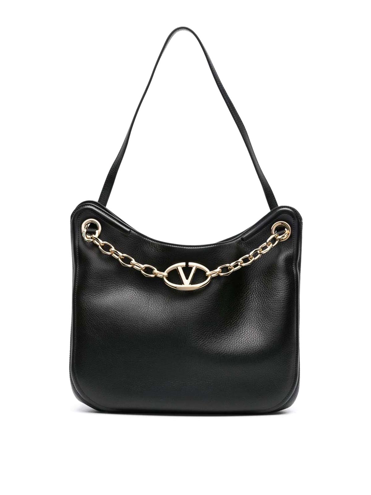 Valentino Garavani Chain Hobo Bag In Black