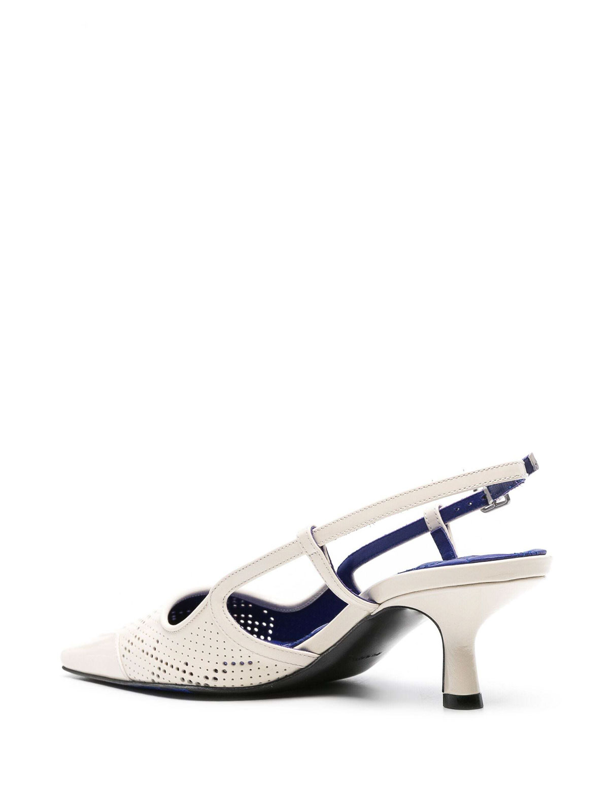 Shop Burberry Chisel Slingback Pumps 50 In White
