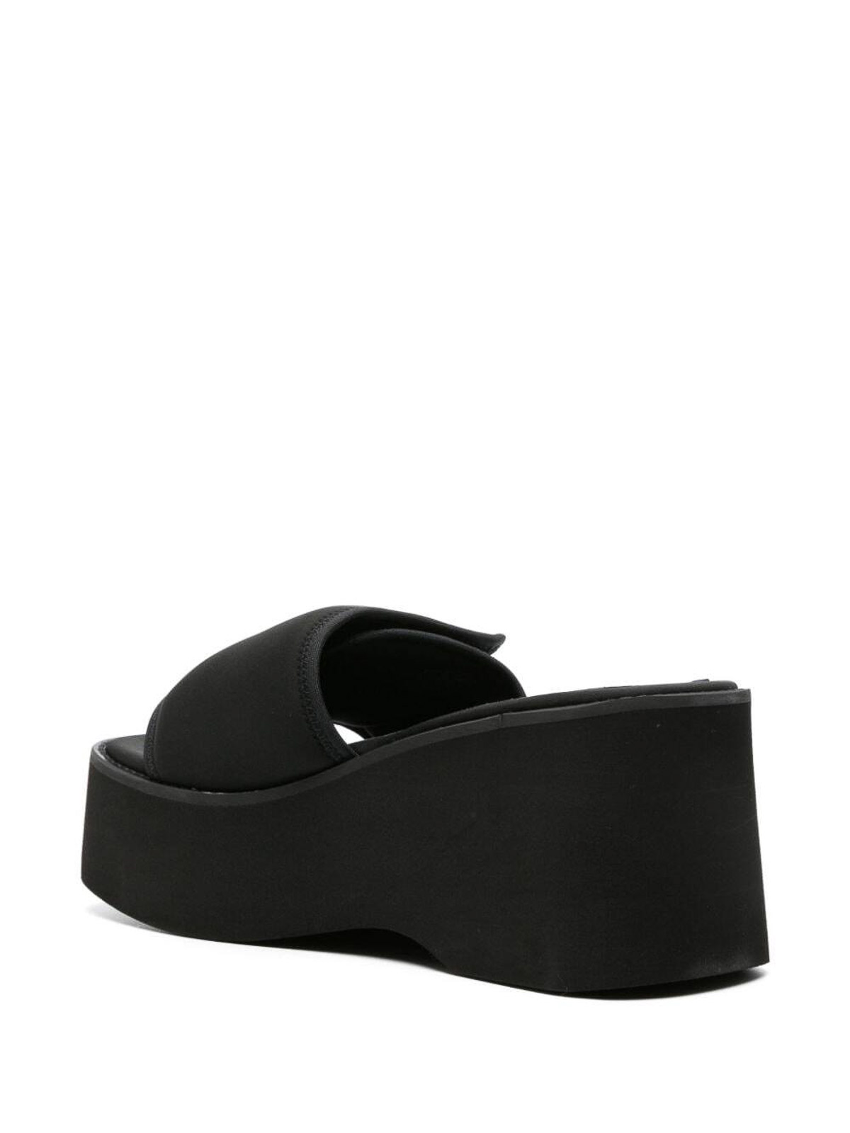 Shop Courrèges Scuba Wave Slip-on Sandals In Black