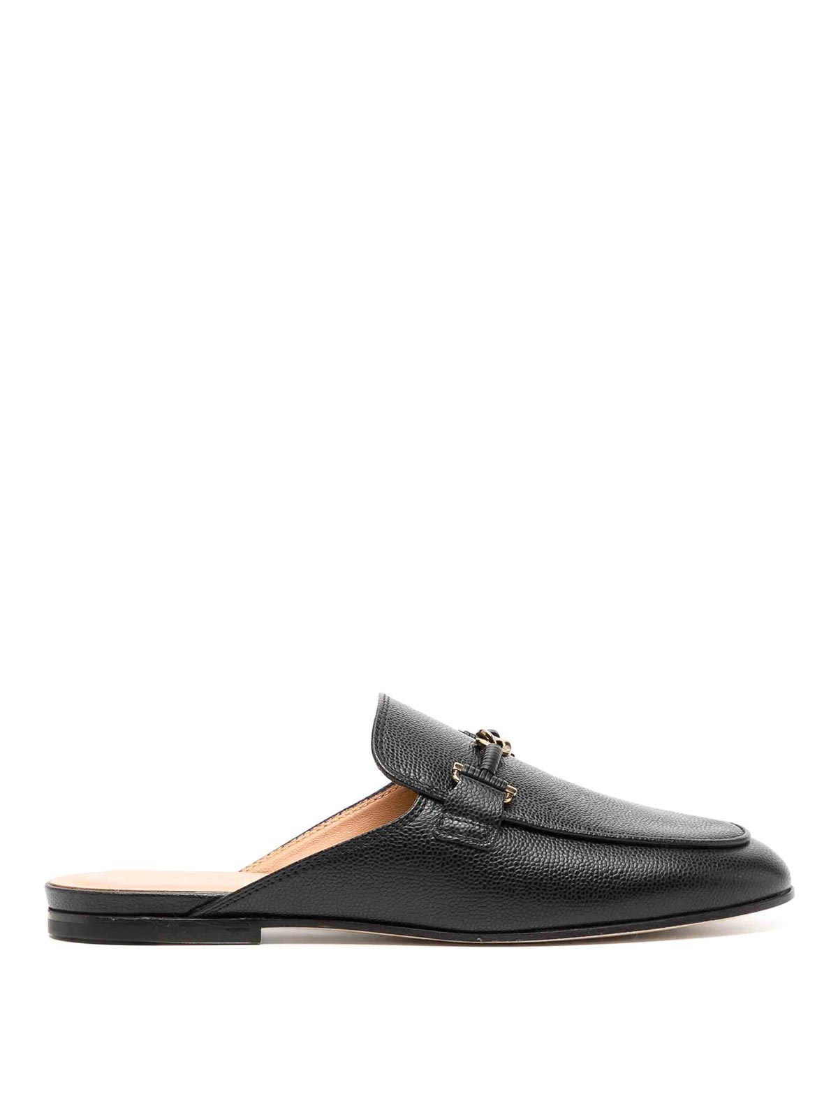 Tod's Chain-link Leather Mules In Black