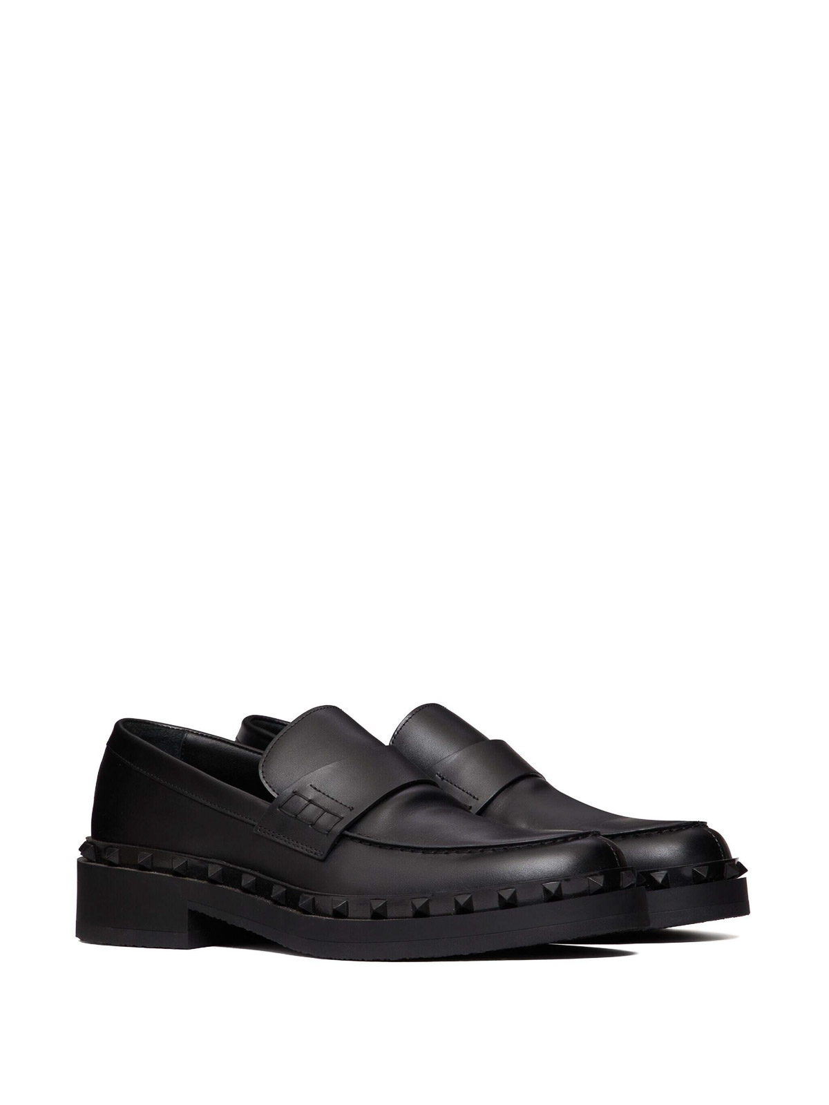 Shop Valentino Rockstud M-way Loafer In Black