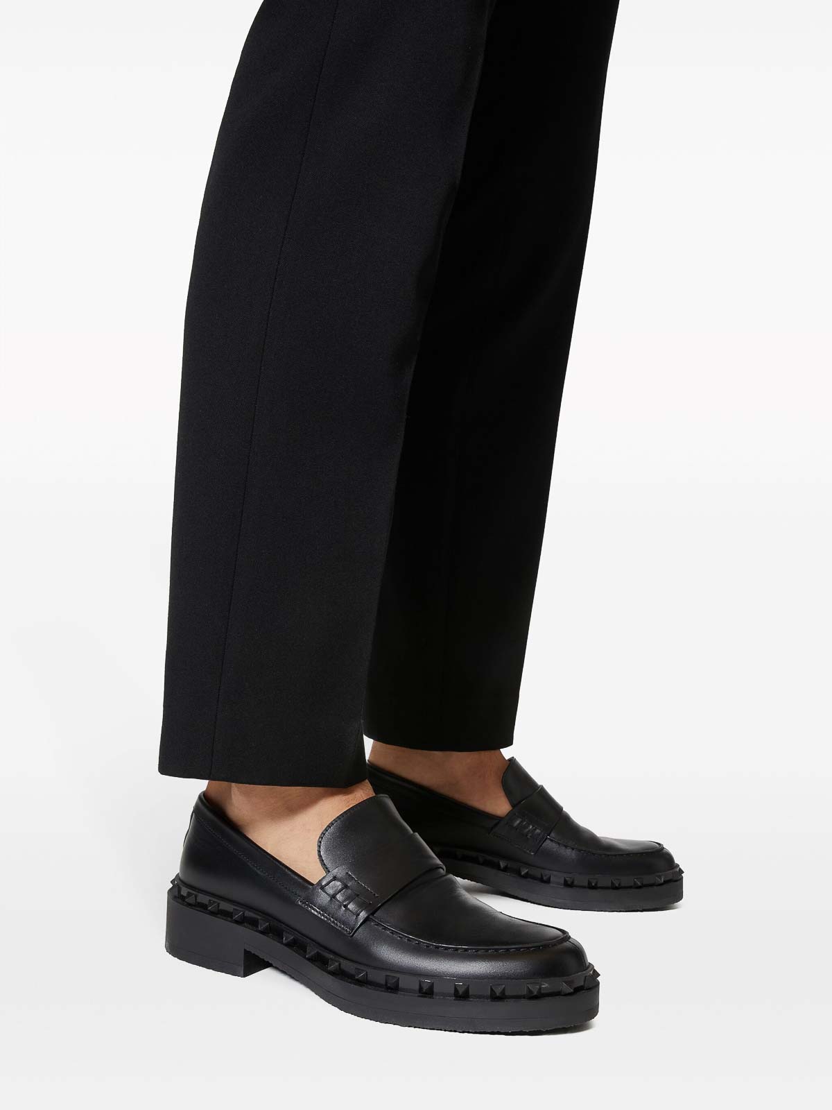 Shop Valentino Rockstud M-way Loafer In Black