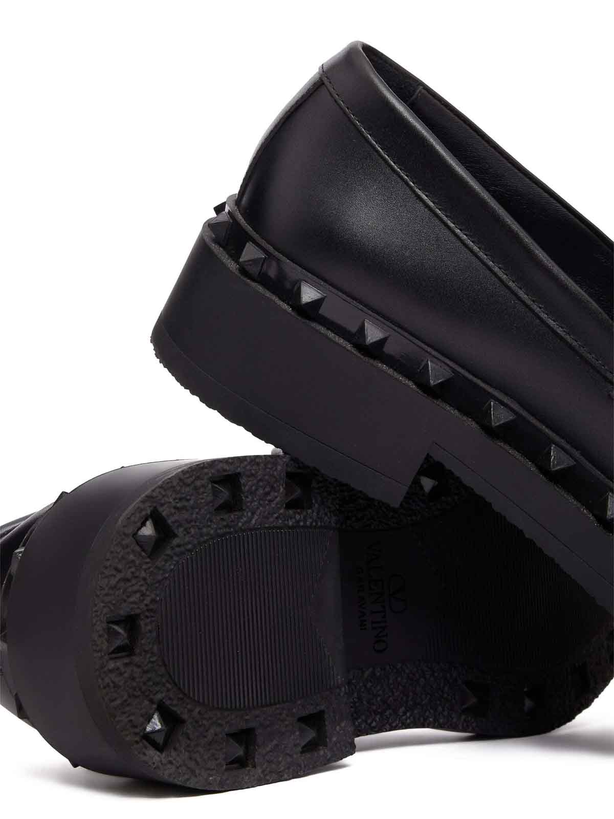 Shop Valentino Rockstud M-way Loafer In Black