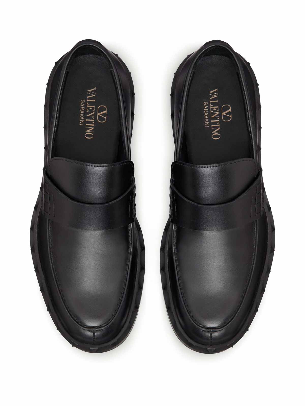 Shop Valentino Rockstud M-way Loafer In Black