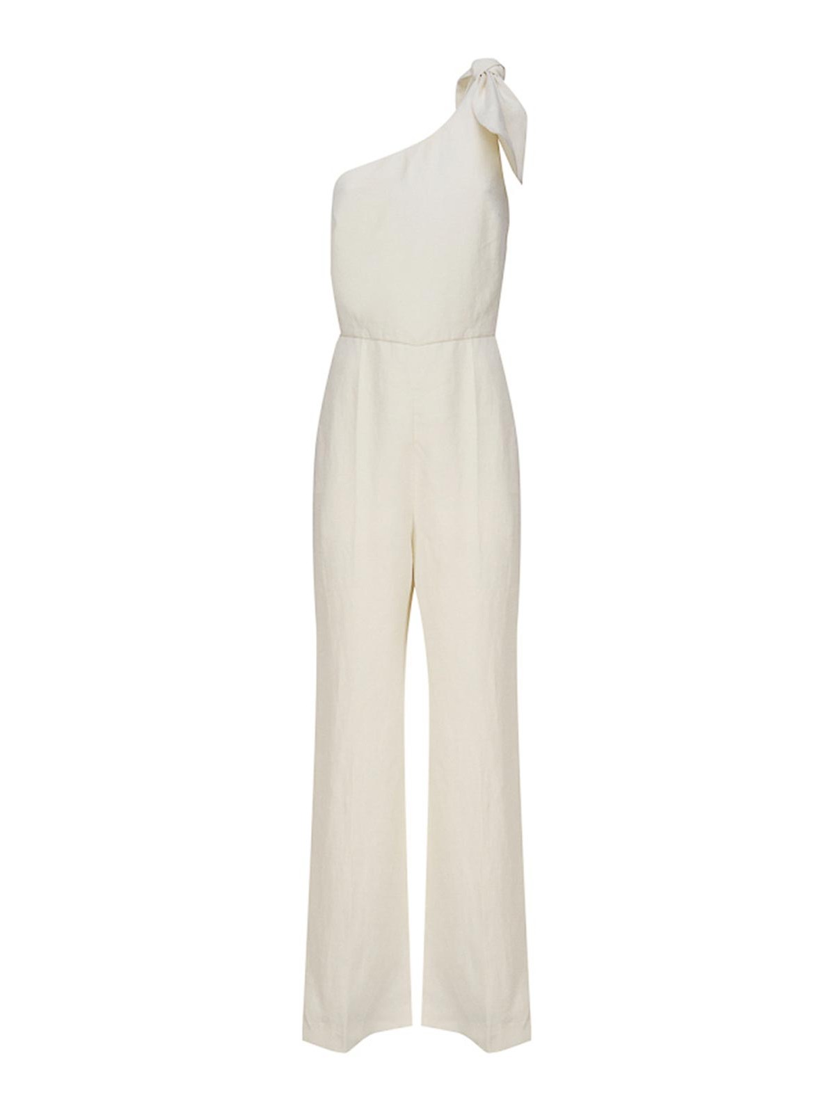 Chloé One-shoulder Linen Canvas Jumpsuit In Brown