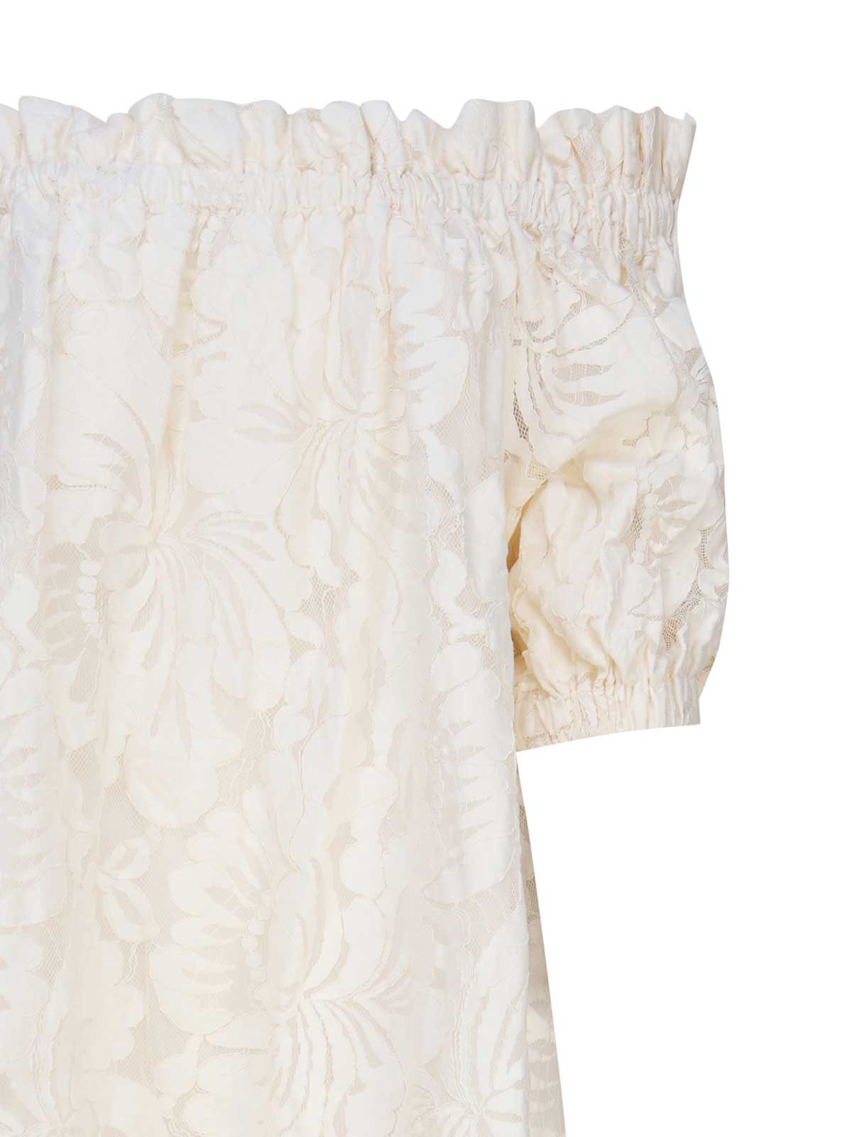 MARIUCCIA FLORAL DRESS WITH BARDOT NECKLINE