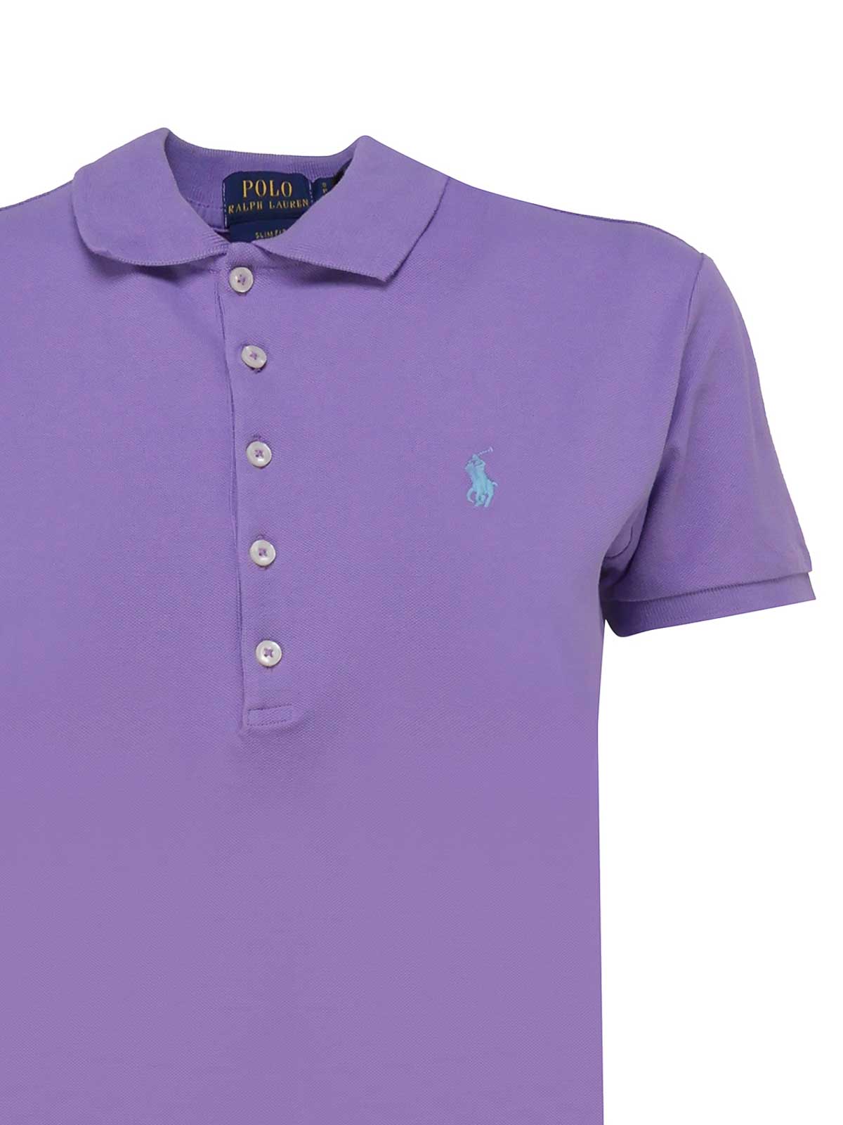 Shop Polo Ralph Lauren Polo With Julie Embroidery In Purple
