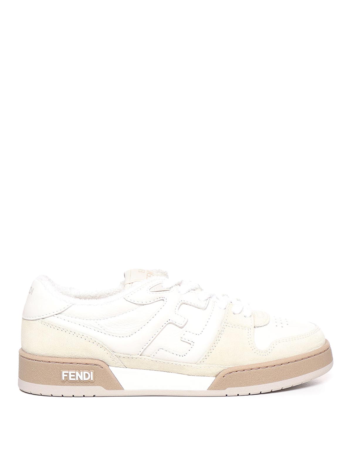 Shop Fendi Suede Sneakers In White