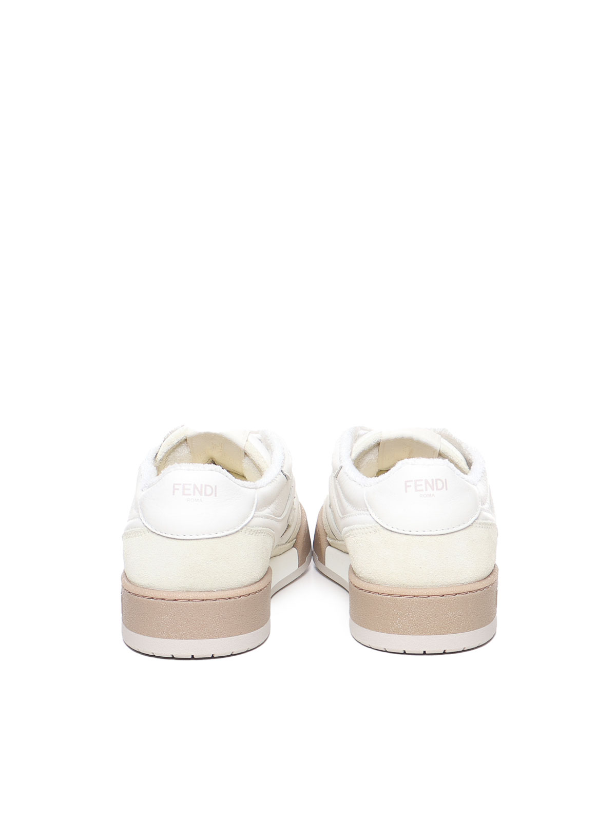 Shop Fendi Suede Sneakers In White