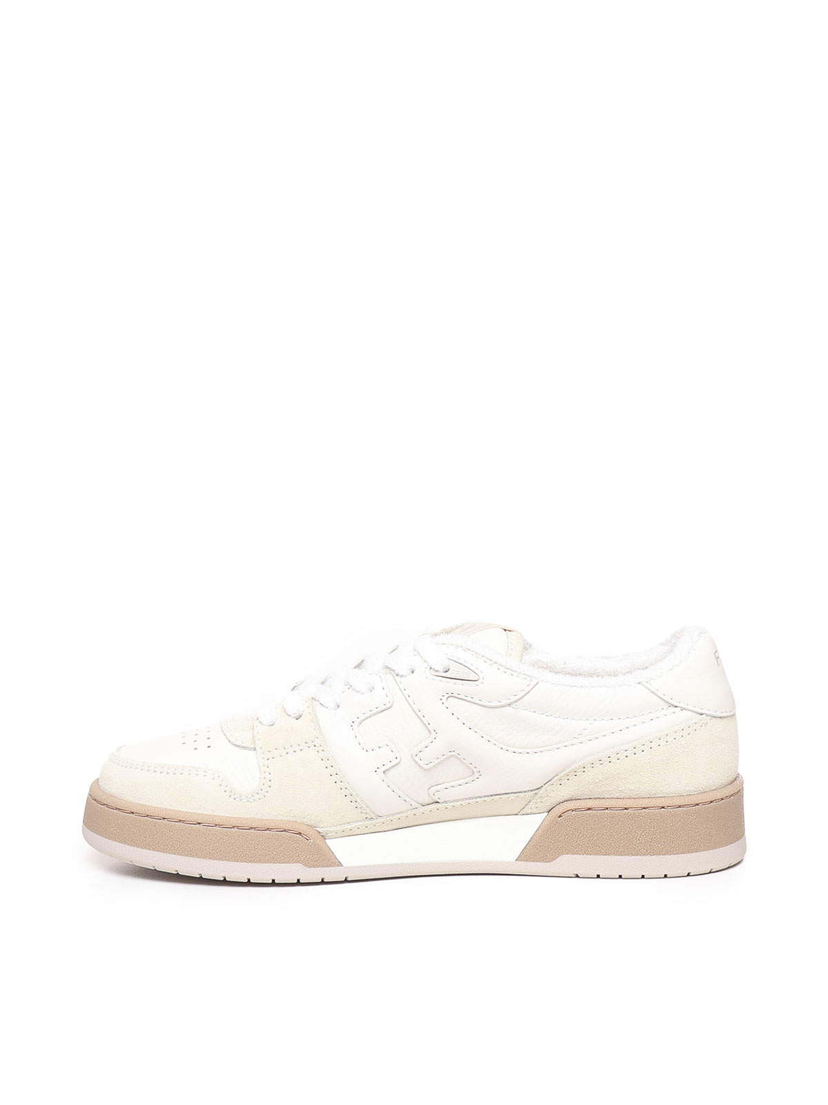 Shop Fendi Suede Sneakers In White