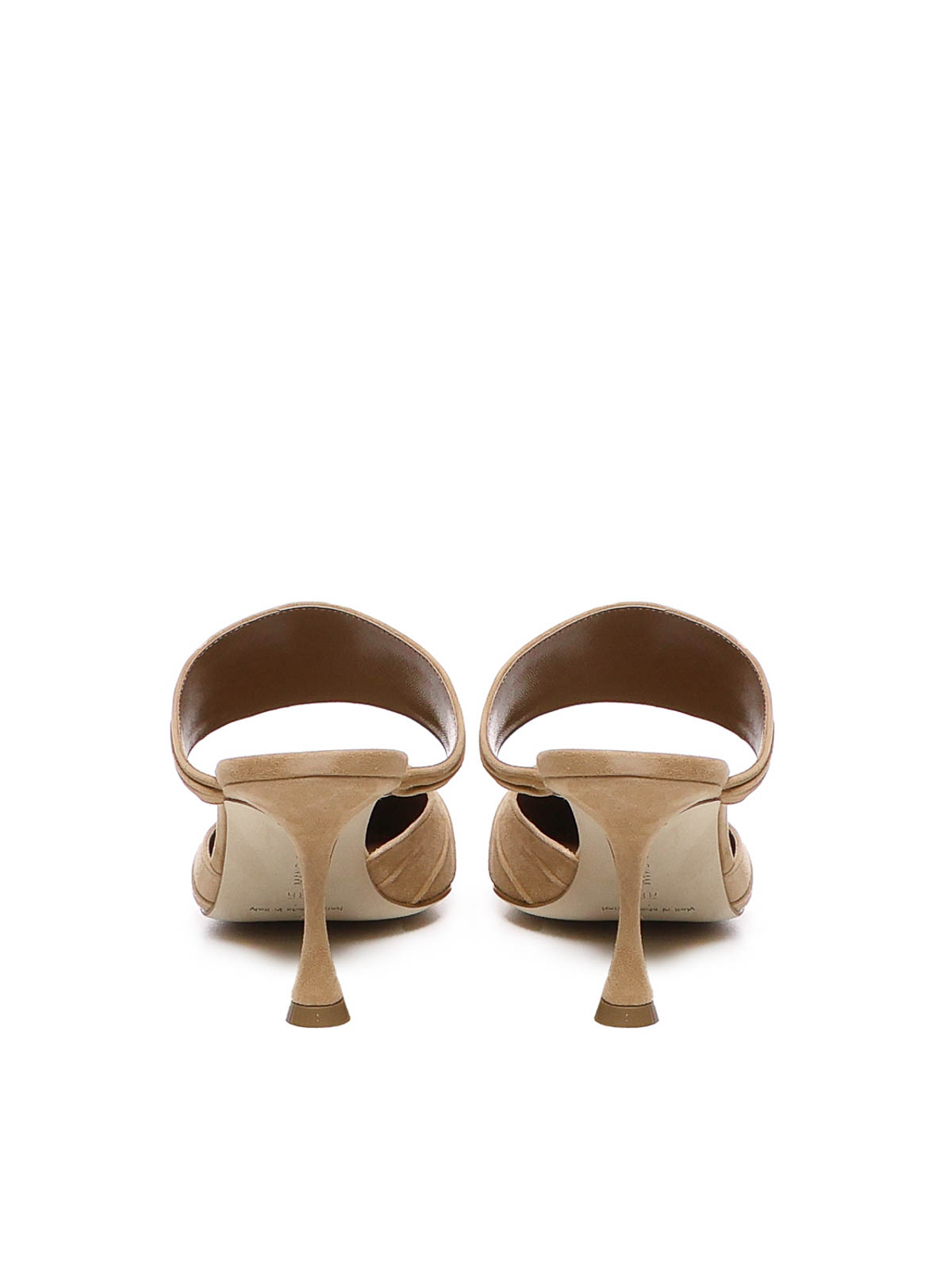 Shop Manolo Blahnik Circeamu Sabot In Suede In Beige