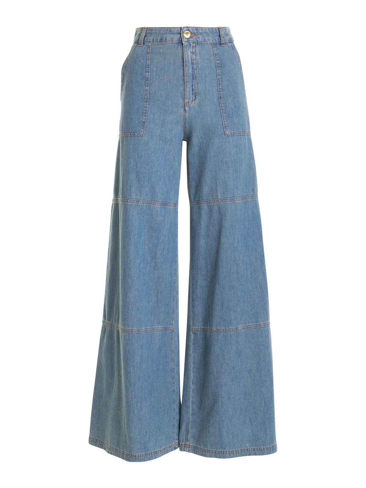 Shop Moschino Zipped Jeans In Denim