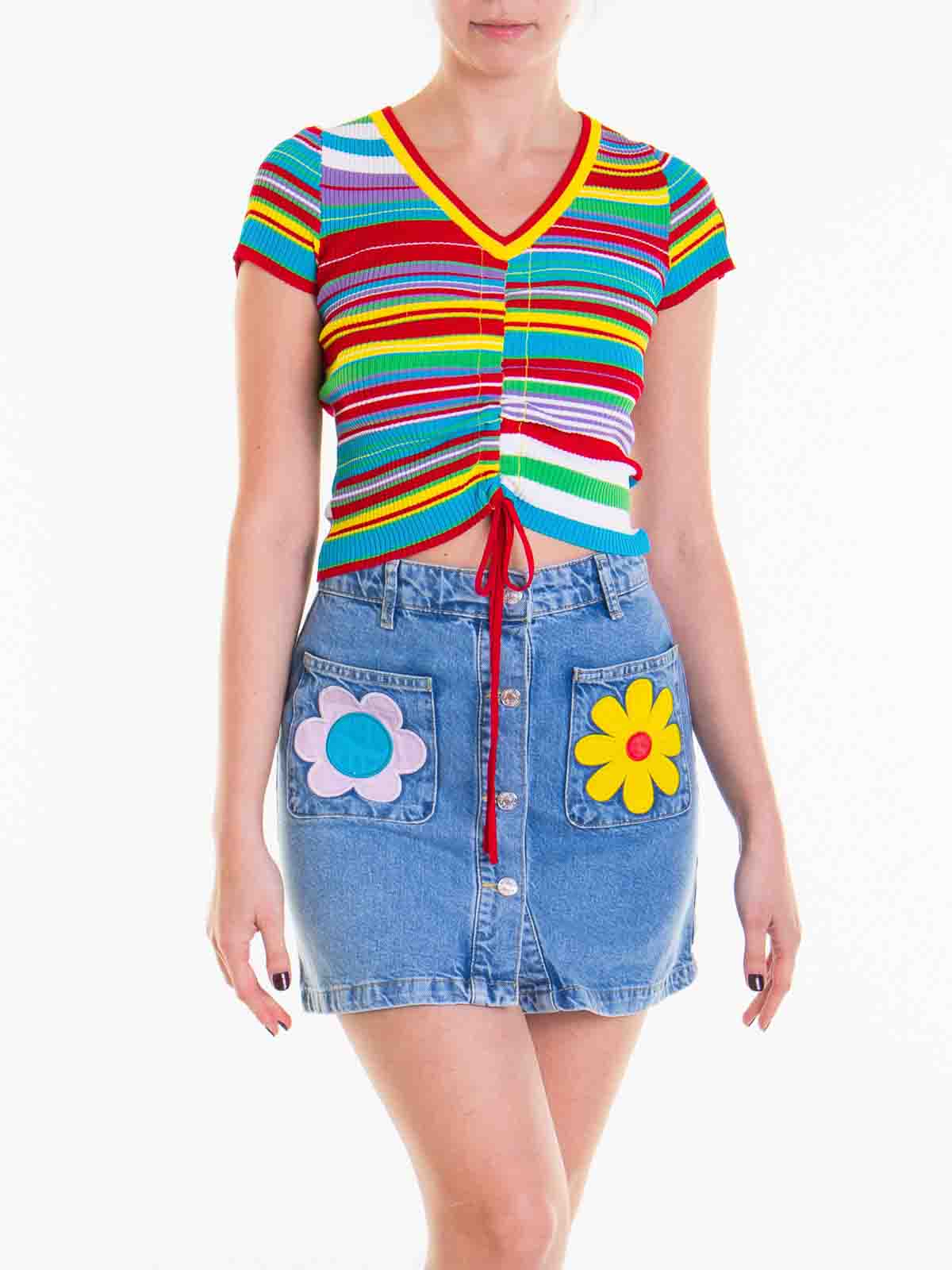 Shop Moschino Viscose Top In Multicolour