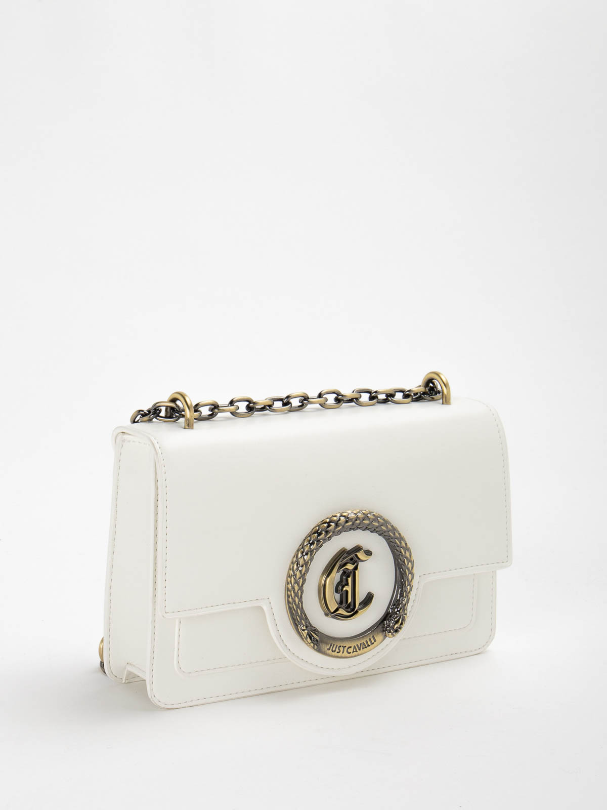 Shop Just Cavalli Leather Bag In White