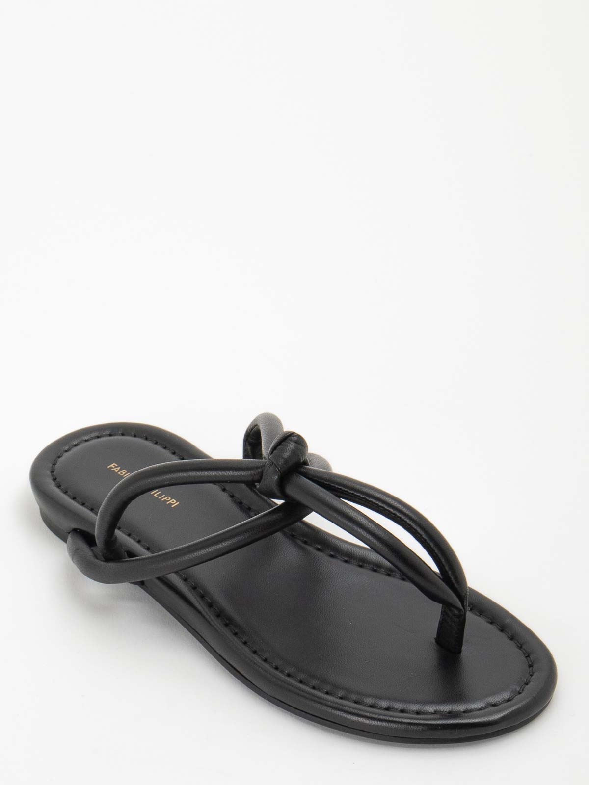 Shop Fabiana Filippi Leather Sandals In Black