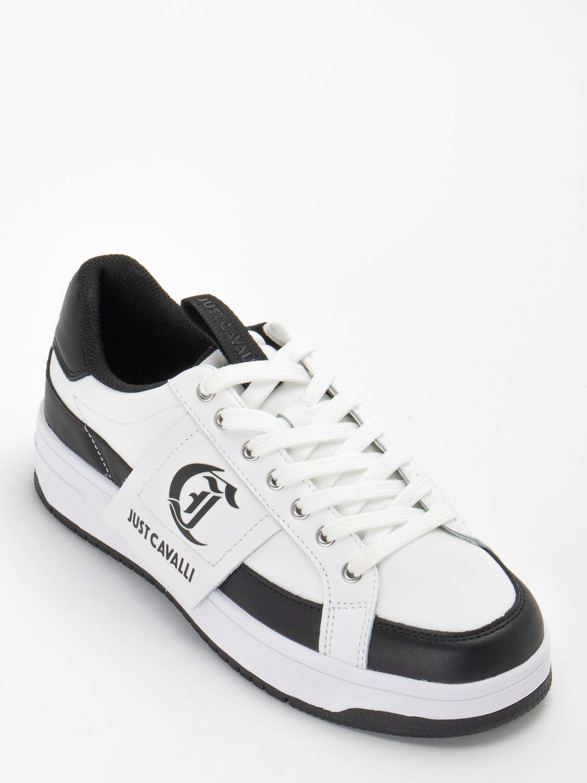 Shop Just Cavalli Logo Sneakers In White