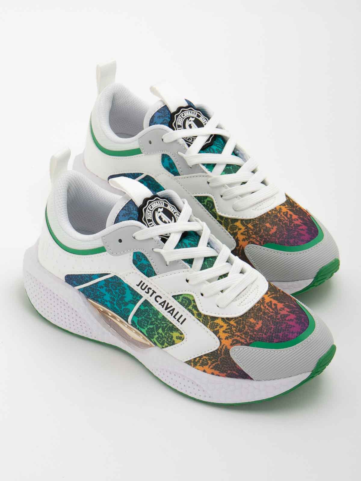 Shop Just Cavalli Logo Sneakers In Multicolour