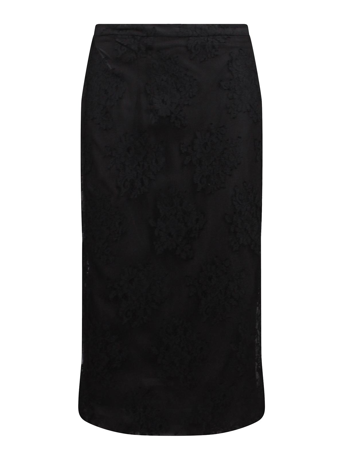 Shop Dolce & Gabbana Semi Transparent Midi Skirt In Negro